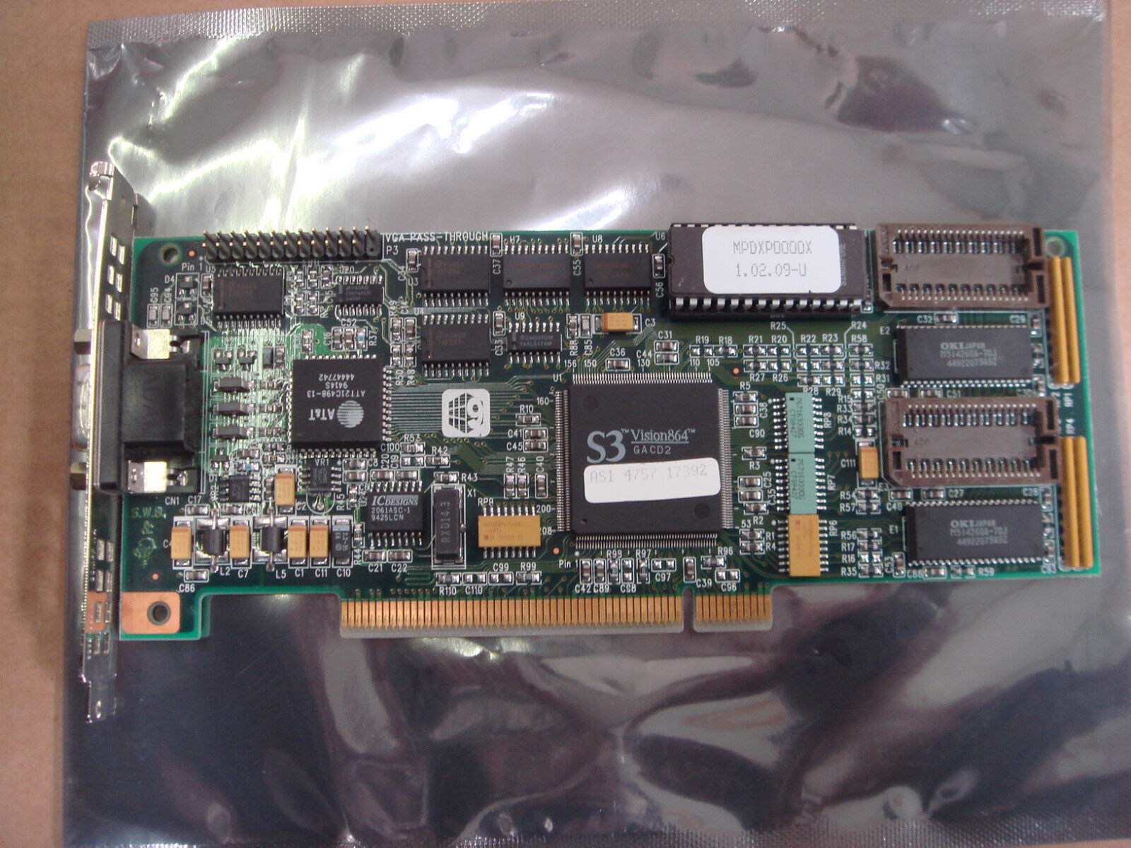 Number Nine JF9-GXE64PCI Used Working S3 Vision 864 Graphic Board
