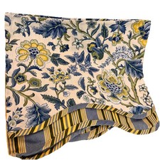"Vestido Imperial Waverly Cenefa Porcelana Vieira 2 Capas Azul Floral Rayas 78"""