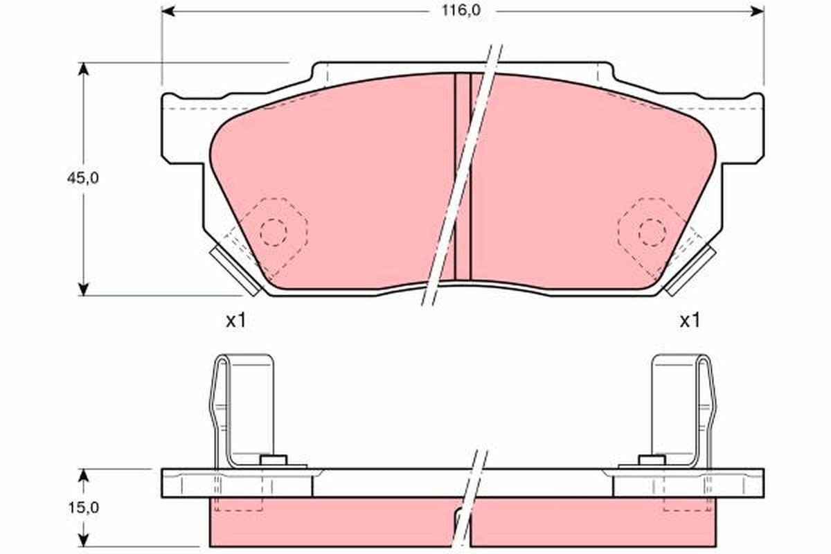 Kit de plaquettes de frein HONDA GDB325 TRW pour remplacement de frein à disque