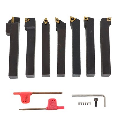 7 Pieces/Set 1/2'' Indexable Carbide Turning Tool Set in Fitted Box Tools