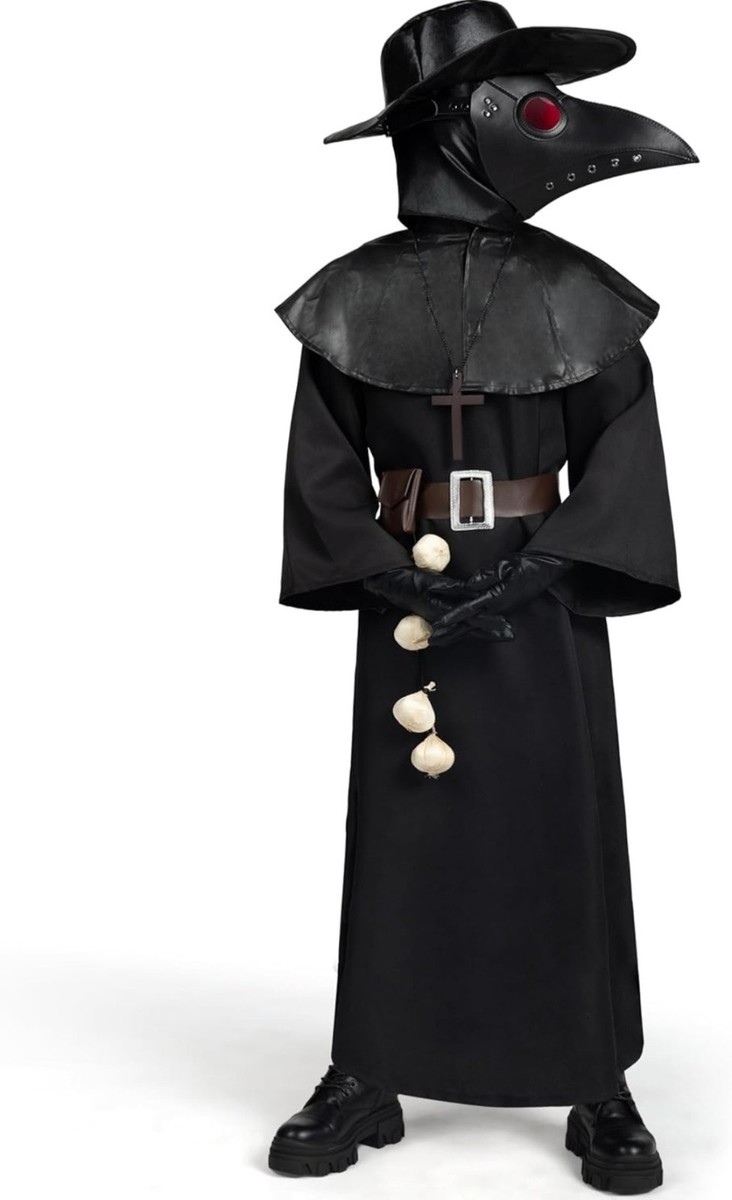 Spooktacular Creations Black Plague Doctor Costumes Set, 10 in 1