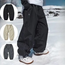 Ski Pants Waterproof Snowboard Trousers High Waist Wide Leg Winter Wear