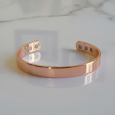 Pure Copper Magnetic Flat Bracelet Arthritis Pain Therapy Men Women Cuff