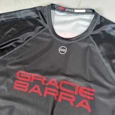 Gracie Barra Rash Guard Mens 3XL Black Graphic Jiu Jitsu Martial Arts Stretch