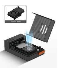 Lightweight ABS  Metal Pi 5 Case with Aluminum Heatsink Cooling for Argon