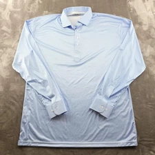 Collars & Co Polo Shirt Mens XL Blue Dress Collar Long Sleeve 100% Polyester