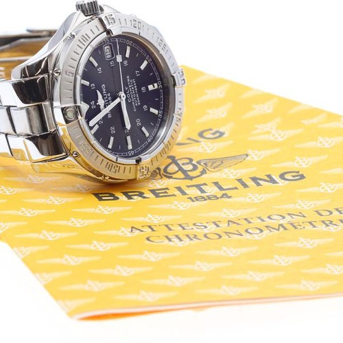 Breitling Superocean A17350 38mm SS Black Dial Automatic Date ...