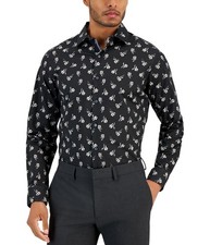 bar III Mens Printed Button Down Dress Shirt, Multicoloured, 16-16.5