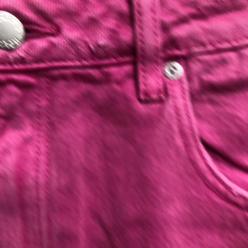 Pantalones Cortos Rollas 26 Mujer Rosa Plumeros Tiro Alto Ajustado Corte Denim Informal Jean Foto 2 de 4