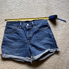 Levi  s Big E 30  Waist Dark Denim 501 Cut Off Shorts Unisex