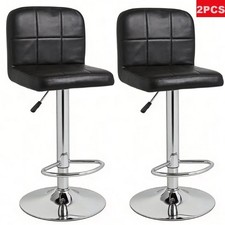 Bar Stools Set of 2, Counter Height Barstools with Back,Adjustable Black Chairs