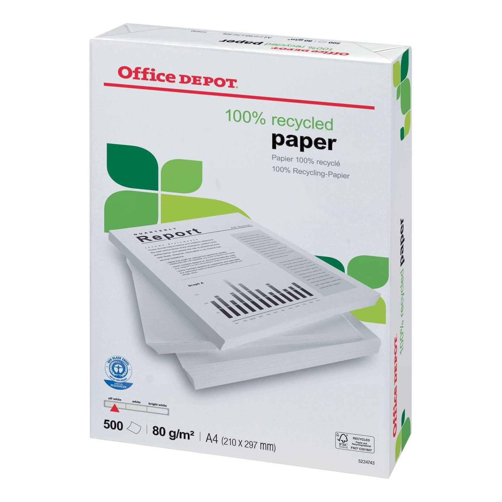 Viking 100% Recycled off White A4 Copier Paper (80gsm) - 2500 Sheets
