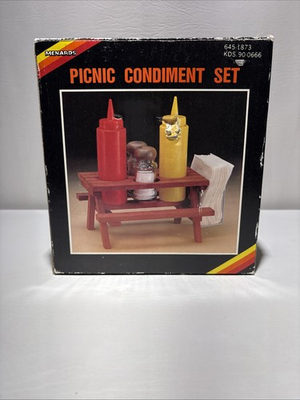 #ad Vintage Menards Picnic Condiment Set $64.99