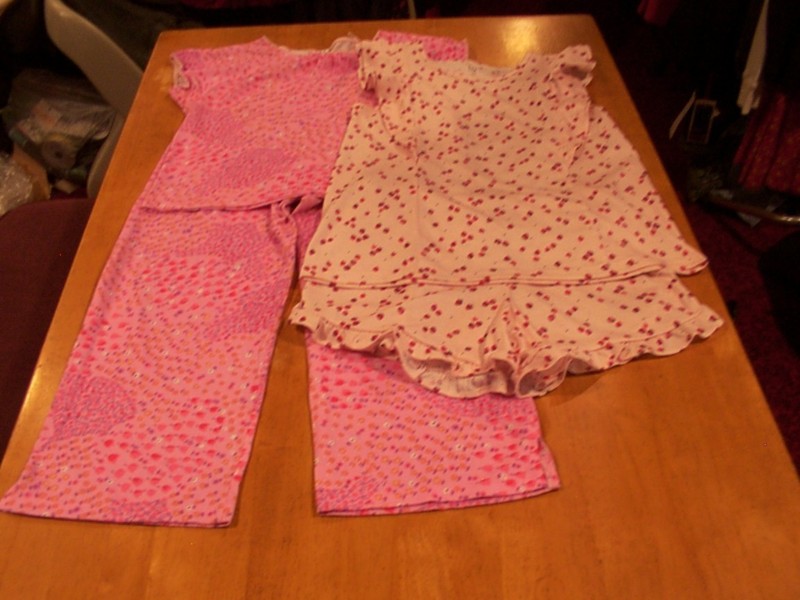 Gap Kids Girls 2 Sets Floral Long & Strawberry Print Short Pajamas-Sz XXL(14/16)