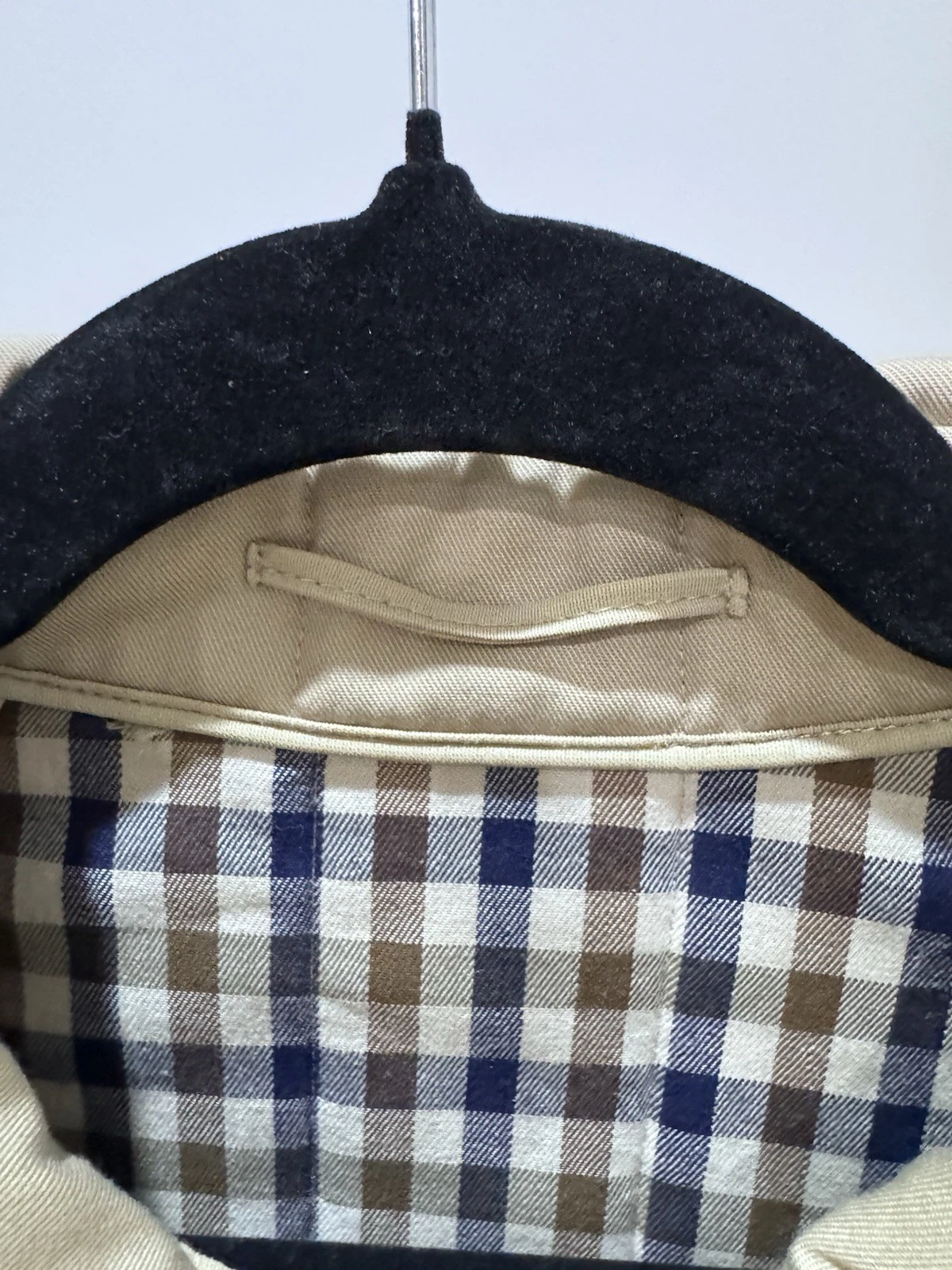 Vintage Aquascutum LondonMade in England Quilted JacketBeige Check Lined - product detail image 7