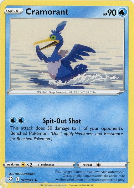 Cramorant 028/072 Uncommon Mint Pokemon Card ::