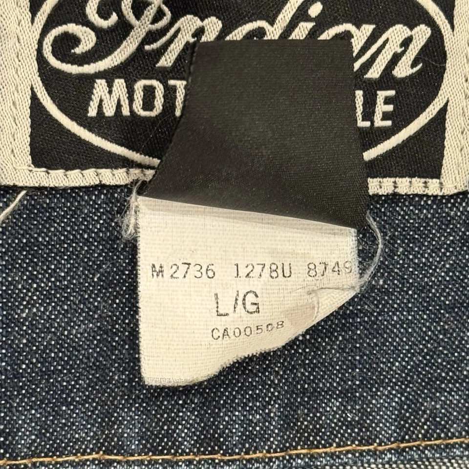 Chaqueta vaquera de camionero vintage Indian Motorcycle para hombre hecha en Canadá talla L Foto 4 de 4