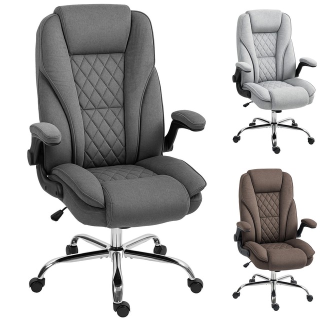 HOMCOM Office Chair, Computer Desk Chair with Flip-up Armrest