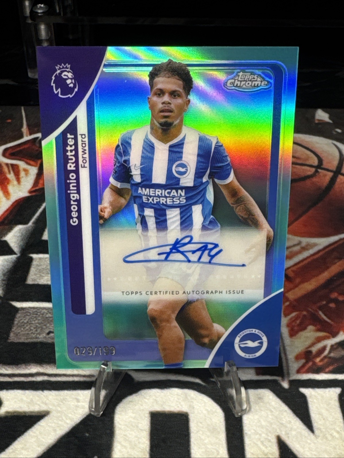 2026 Topps Chrome EPL Georginio Rutter 029/199 Teal AUTO #CA-RT BRIGHTON view 2