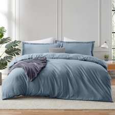 Hearth  Harbor Hearth Harbor Twin Duvet Cover Set Stone Blue - Soft Comforter