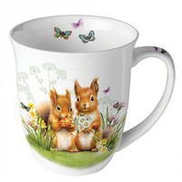 Tasse, Porzellantasse Little Squirrels 0,4L Ambiente | EichhöRnchen