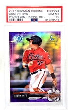2017 Bowman Chrome PURPLE REFRACTOR AUSTIN HAYS RC Card /250 PSA 10 GEM MINT