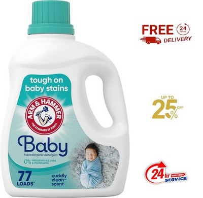 Arm & Hammer Baby, 77 Loads Liquid Laundry Detergent, 100.5 Fl oz