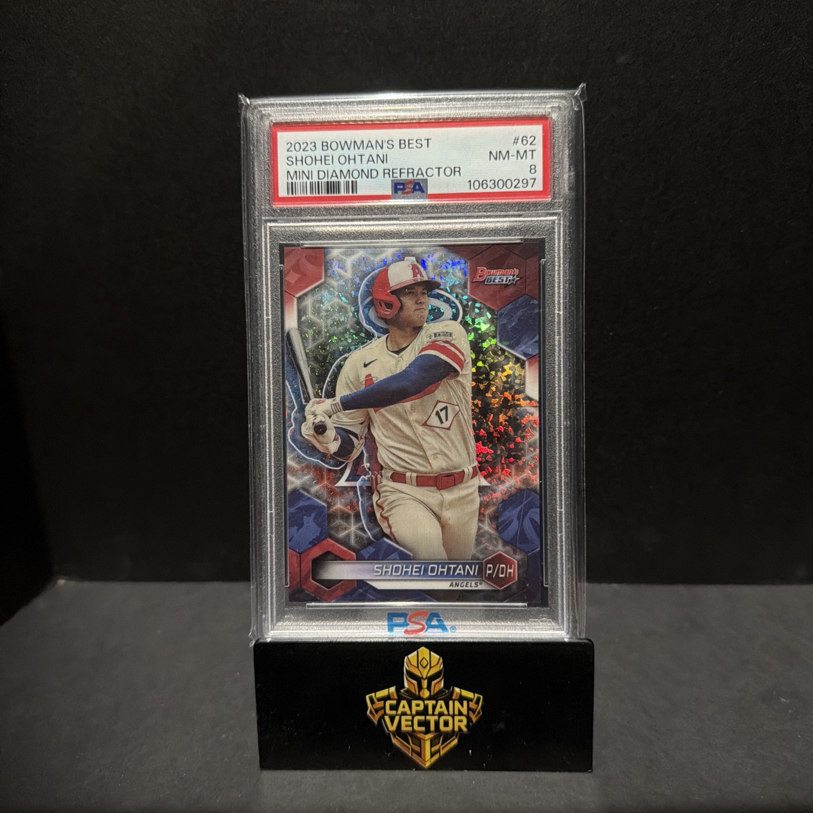2023 Bowman's Best Shohei Ohtani #62 Mini-Diamond Refractor /299 PSA 8