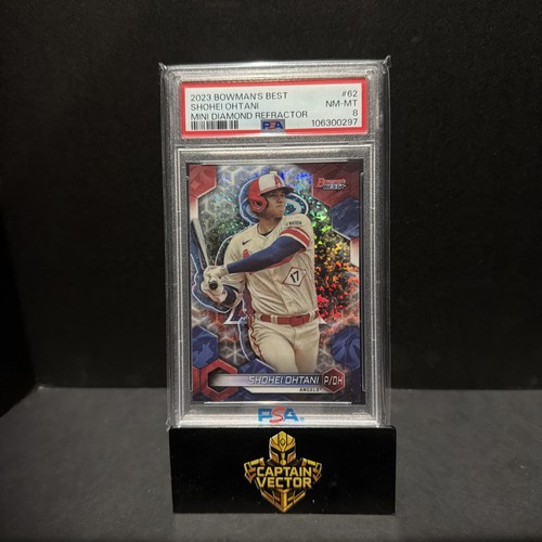 2023 Bowman's Best Shohei Ohtani #62 Mini-Diamond Refractor /299 PSA 8