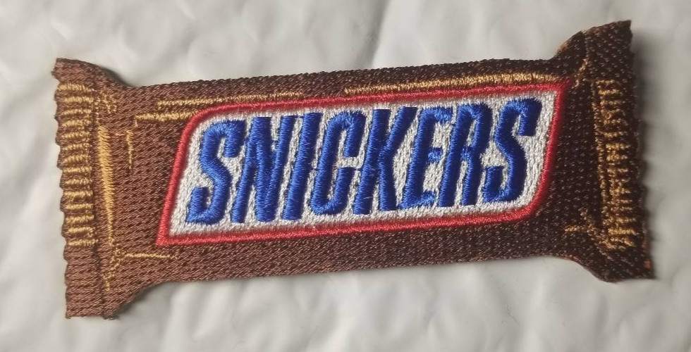 Snickers Embroidered Patch approx 1.5x3.75"