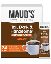 Maud'S Dark Roast Decaf Instant Coffee, 24 Ct, 100% Arabica Coffee, Instant Hot