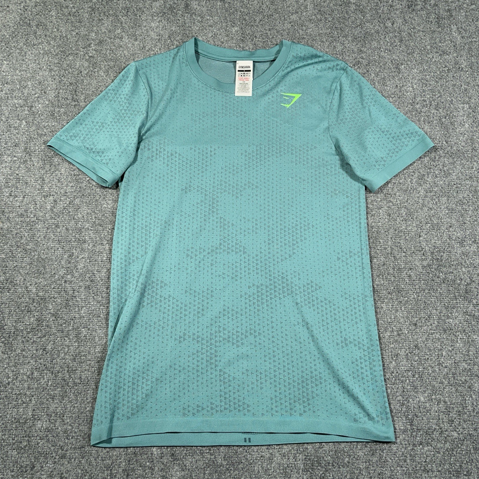 Gymshark Sport Seemless Tshirt Mens Small Green Camo SS Workout Compression