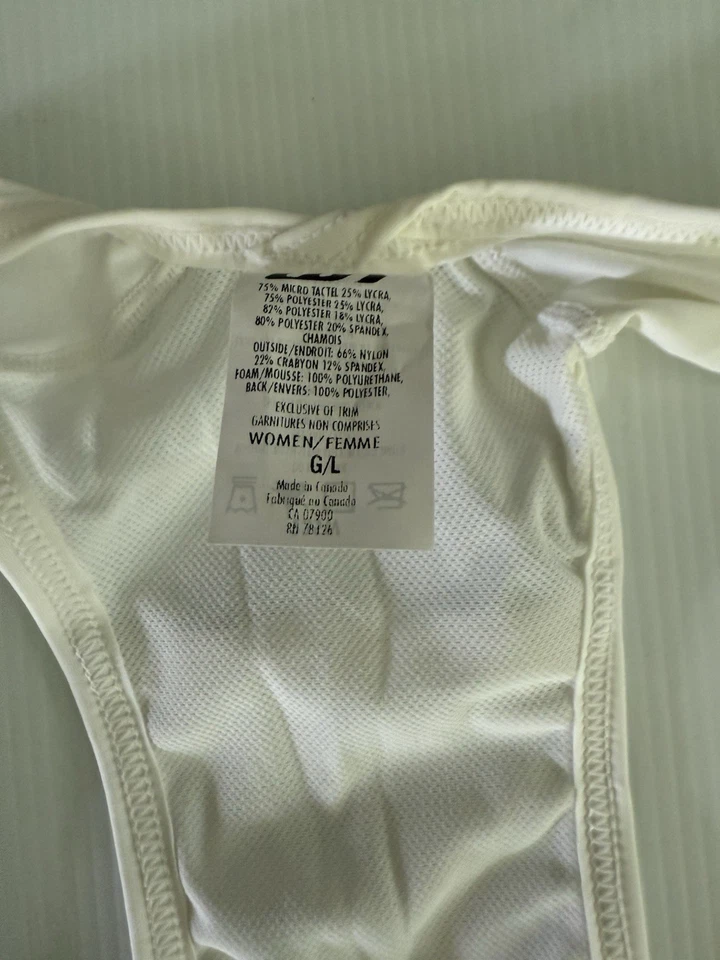 Louis Garneau Neo Power Motion Cycling Bib Shorts Womens Large Black/White Red - Image 3 of 4