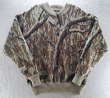 Suéter Cabelas de Colección Para Hombres Mediano Musgo Roble Camuflado Lana Beréber Forrado Cortavientos
