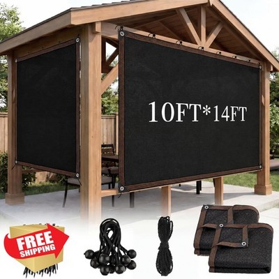 Yoojahow 2x 10'x14' Shade Cloth Black Pergola Screen