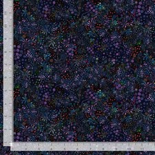 Calico Cat Fabric Dotted Wildflowers Black Timeless Treasures YARD