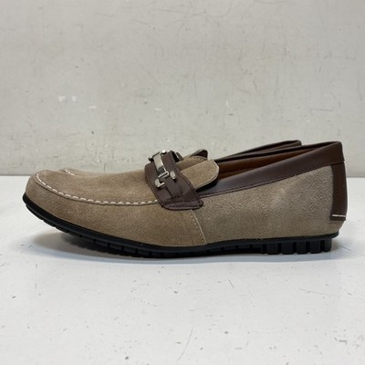 Danesi Collections Beige And Brown Solid Moccasin Loafers Men Size 7.5