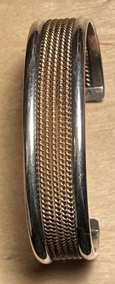 Tahe Navajo Sterling Silver And 12K Gold Filled 5 Rope Cuff Bracelet