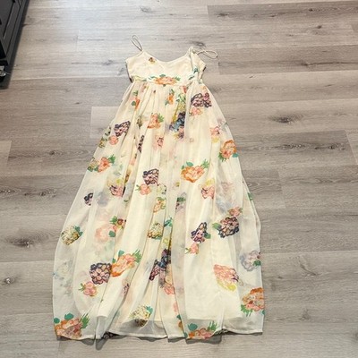chinese dress ladies ASOS Size 6 Cream Viscose Spaghetti Straps Long Dress  Sui Generis  Designer Consignment