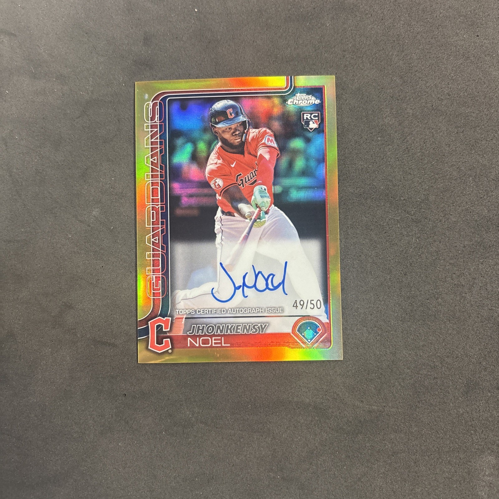 2025 Topps Chrome Jhonkensy Noel True Gold /50 Auto RC Rookie #RA-JN