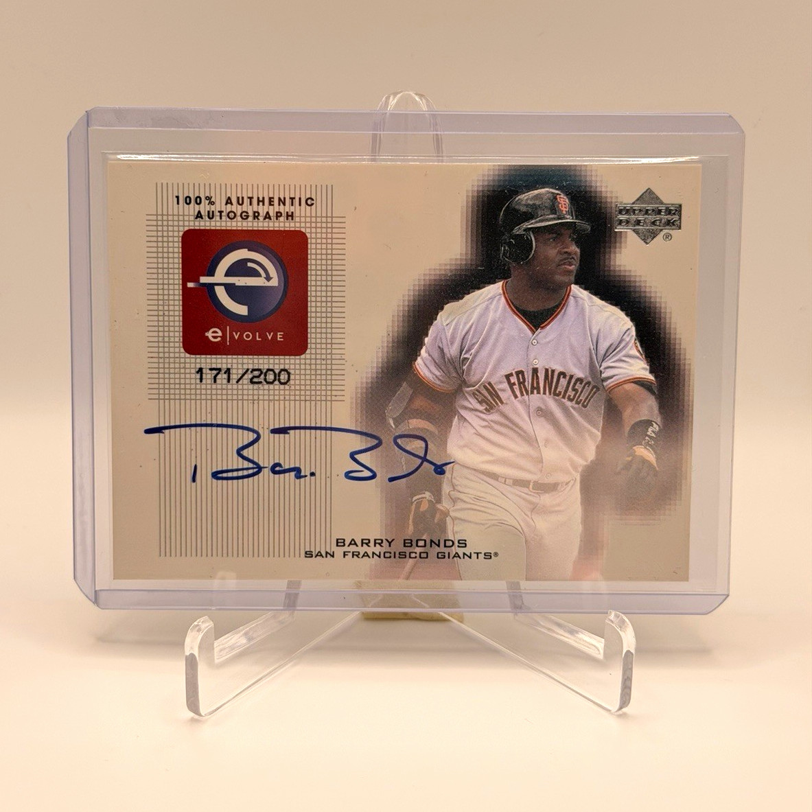 2001 Upper Deck E-Volve Series 2 Signatures Barry Bonds Giants #ES-BB Auto /200