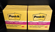Lot of 2 Post-it Notes 654-5SSY Yellow, Super Sticky, 3 x 3, Pack of 5 Pads each