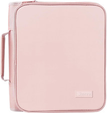 Pink Lotus 2" Zipper Binder Organizer with Handle, 500 Sheets
