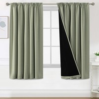 Blickdicht Vorhang 2Er Set H175 X B140 Cm Salbei Hell VerdunklungsvorhäNge
