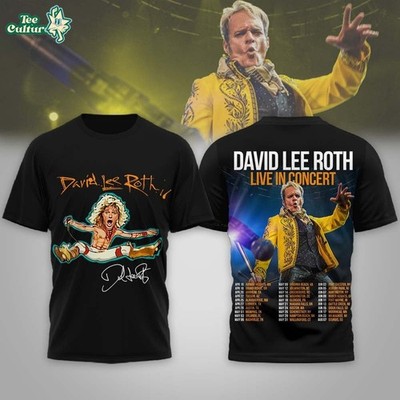 David Lee Roth North American Tour 2026 3D Concert T-Shirt   Rock Legend Apparel
