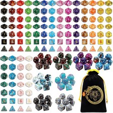 Polyedrische W&uuml;rfel 26 Farben D&D Rollenspiele 182 St&uuml;ck mit Beutel ab 16 Jahren