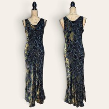 Whimsygoth Adini Cowl Neck Floral Devore Dress Small Size L 