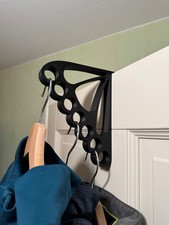 3D Printed Over Door Hook Hanger Organizer Multi Hook Coat Rack - Black
