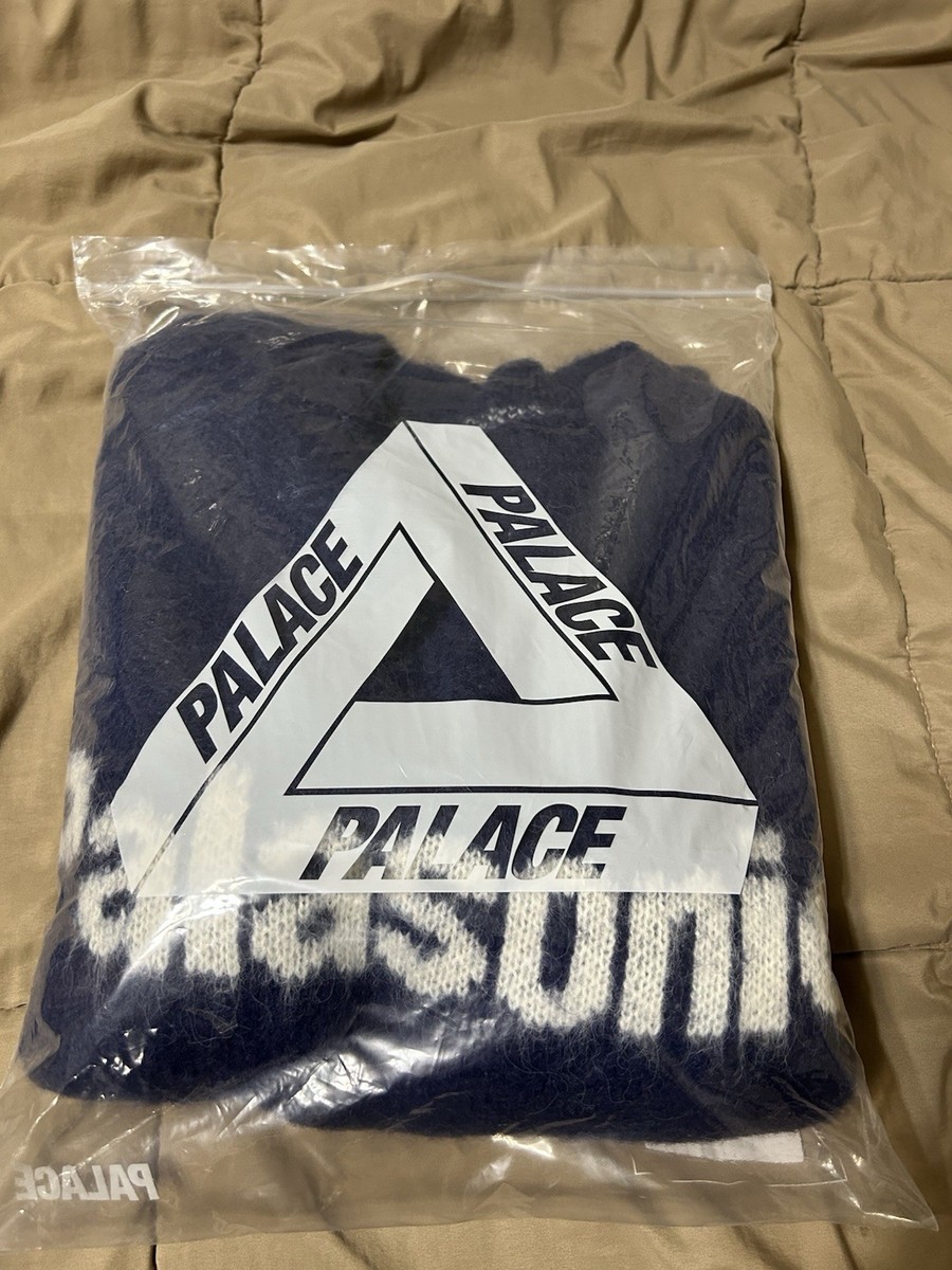 PALACE PALASONIC KNIT CREW 青 Lサイズ Palace Palasonic Knit Crew Logo Pullover Sweater Deep Sea Blue