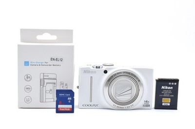 TOP MINT] Nikon COOLPIX S8200 White Compact Digital Camera From